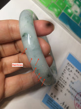 Load image into Gallery viewer, 56.5mm Certified 100% natural Type A light green/yellow with green flying flowers round cut jadeite jade bangle AS65-1634