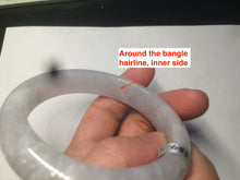 Load image into Gallery viewer, 53.4mm 100% natural certified light green/white/light purple jadeite jade bangle A72-0984