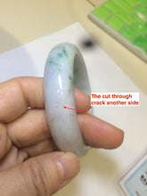 Load image into Gallery viewer, 53mm type A 100% natural certified green jadeite jade bangle U77-0727((Clearance item with big defects)