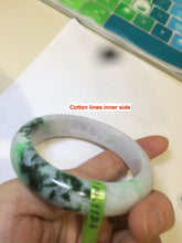 Load image into Gallery viewer, 55.6mm 100% natural Type A sunny green/white/purple jadeite jade bangle L116-4934