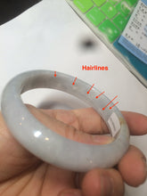 Load image into Gallery viewer, 58.3mm certified Type A 100% Natural green/white/super light purple Jadeite bangle AF70-9555