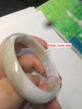 Load image into Gallery viewer, 52mm certified Type A 100% Natural green/purple oval Jadeite Jade bangle AQ40