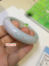 Load image into Gallery viewer, 53.5mm 100% natural Type A green/white jadeite jade bangle R76-5678
