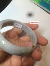 Load image into Gallery viewer, 54.2mm 100% natural type A certified light green/purple/red (FU LU SHOU, 福禄寿) jadeite jade bangle AM35-0063