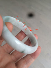 Load image into Gallery viewer, 52mm certified Type A 100% Natural green/white oval Jadeite Jade bangle AR70-4208
