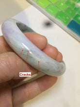Load image into Gallery viewer, 57.7mm certified type A 100% Natural green/white/purple Jadeite Jade bangle AC44-6203