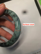 Load image into Gallery viewer, 55.5mm Certified 100% Natural type A dark green/green Jadeite Jade bangle AB68-9800