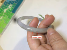 Load image into Gallery viewer, 57.3mm certified Type A 100% Natural black/white/purple (乌鸡翡翠) round cut Jadeite Jade bangle AK17-2610