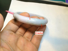 Load image into Gallery viewer, 51.3mm Certified Type A 100% Natural green light purple Jadeite Jade oval bangle AD53-3154