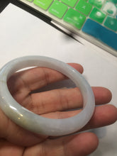 Load image into Gallery viewer, 54.9mm certified type A 100% Natural white green jadeite jade bangle AQ9-4205