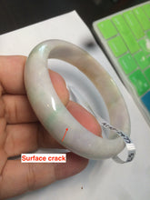 Load image into Gallery viewer, 56.5mm certified 100% natural Type A sunny green/brown/orange (Fu Lu Shou) jadeite jade bangle AC58-2477