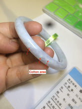 Load image into Gallery viewer, 55.2mm Certified 100% natural Type A green/purple/white round cut jadeite jade bangle R79-1885