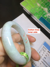 Load image into Gallery viewer, 54.6mm certified type A 100% Natural green/white Jadeite Jade bangle L129-4939