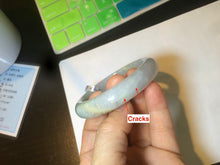 Load image into Gallery viewer, 53.2mm certified type A 100% Natural green/yellow/purple/gray Jadeite Jade bangle G109-3537