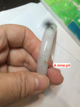Load image into Gallery viewer, 50mm Certified Type A 100% Natural icy watery green white oval Jadeite Jade bangle D65-2850
