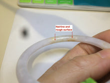 Load image into Gallery viewer, 56.4mm Certified Type A 100% Natural light purple/white/yellow round cut Jadeite Jade bangle F73-5254