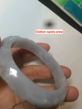 Load image into Gallery viewer, 51mm Certified Type A 100% Natural light purple white vintage style Jadeite Jade oval bangle AM38-0157