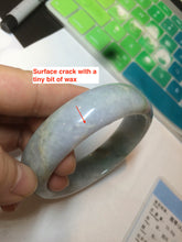 Load image into Gallery viewer, 57.6mm certified type A 100% Natural green yellow purple jadeite jade bangle K94-9897