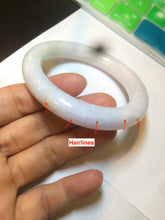 Load image into Gallery viewer, 53.8mm Certified type A 100% Natural light purple white chubby round cut Jadeite Jade bangle AS6-5121