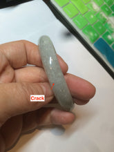 Load image into Gallery viewer, 49mm Type A 100% Natural light green/brown oval Jadeite Jade bangle AM63-6629