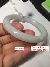 Load image into Gallery viewer, 57mm Certified type A 100% Natural sunny green/purple/white round cut Jadeite Jade bangle W71-6536