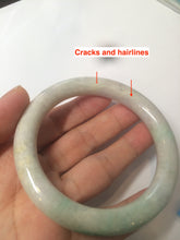 Load image into Gallery viewer, 57mm certified Type A 100% Natural sunny green/white/purple/brown(FU LU Shou) round cut Jadeite Jade bangle AF78-8925