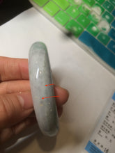 Load image into Gallery viewer, 56.5mm certified Type A 100% Natural green/white chubby Jadeite Jade bangle AF1-4612