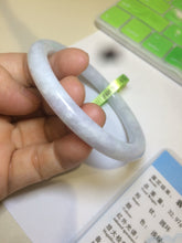 Load image into Gallery viewer, 55.2mm Certified 100% natural Type A green/purple/white round cut jadeite jade bangle R79-1885