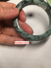 Load image into Gallery viewer, 55.5mm Certified 100% Natural type A dark green/green Jadeite Jade bangle AB68-9800