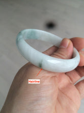 Load image into Gallery viewer, 52mm certified Type A 100% Natural green/white oval Jadeite Jade bangle AR70-4208