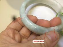 Load image into Gallery viewer, 58mm certificated Type A 100% Natural sunny green/white Jadeite Jade bangle E48-7904