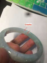 Load image into Gallery viewer, 54mm certified Type A 100% Natural watery sunny green/white  jadeite jade bangle AB78-5444