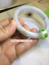 Load image into Gallery viewer, 56mm certified type A 100% Natural light green/white/brown Jadeite Jade bangle R89-0275