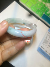 Load image into Gallery viewer, 53.6mm certified 100% natural Type A sunny green purple white jadeite jade bangle AS21-4141