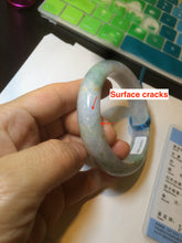 Load image into Gallery viewer, 55.5mm Certified 100% natural Type A green/purple/red (福禄寿)jadeite jade bangle AJ60-9898