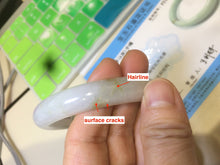 Load image into Gallery viewer, 56mm certified type A 100% Natural light green/white/brown Jadeite Jade bangle R89-0275