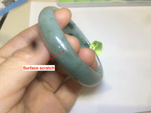 Load image into Gallery viewer, 53mm Certified type A 100% Natural light green/brown/gary floating flower oval jadeite jade bangle Q74-5309
