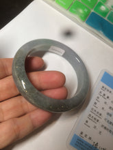 Load image into Gallery viewer, 56mm Certified type A 100% Natural smoky gray/black Jadeite bangle AF11-5972