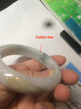 Load image into Gallery viewer, 54.5mm Certified Type A 100% Natural white/green/purple/yellow (FU LU SHOU) Jadeite Jade bangle AF63-9783