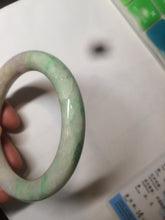 Load image into Gallery viewer, 56mm certified 100% natural sunny green/white/purple/yellow round cut jadeite jade bangle AF9-8927