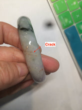 Load image into Gallery viewer, 58.6mm 100% natural type A certified light green/purple/red (FU LU SHOU, 福禄寿) jadeite jade bangle AQ3-0726