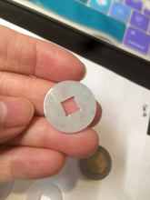 Load image into Gallery viewer, 18-19.6mm Type A 100% Natural sunny green/ light purple/white Jadeite Jade ancient Chinese coin pendant group AT75