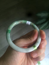 Load image into Gallery viewer, 55.8mm 100% natural type A certified sunny green/gray/brown round cut jadeite jade bangle U52-1130