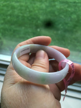 Load image into Gallery viewer, 47.4mm certified Type A 100% Natural light sunny green/purple thin Jadeite Jade bangle Z51-3201