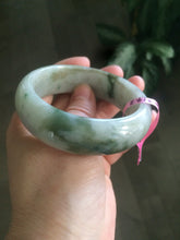 Load image into Gallery viewer, 56.3mm 100% natural Type A green/brown/purple chubby tire style jadeite jade bangle B62