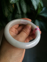 Load image into Gallery viewer, 56.8mm certified type A 100% Natural white/light green jadeite jade bangle B75-9276