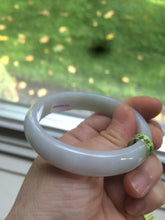 Load image into Gallery viewer, 51.5mm Certified Type A 100% Natural light green/yellow jadeite jade bangle A58-2868