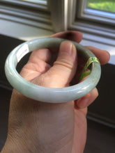 Load image into Gallery viewer, 55.1mm Certified Type A 100% Natural green/white Jadeite Jade bangle Q69-8395