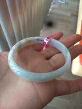 Load image into Gallery viewer, 52mm Certified Type A 100% Natural fresh green oval Jadeite Jade bangle W23-7654