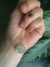 Load image into Gallery viewer, 12mm 100% natural light green/white type A jadeite jade necklace QN-1 (Clearance item)